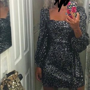 Zara Sequin Mini Dress with Belt